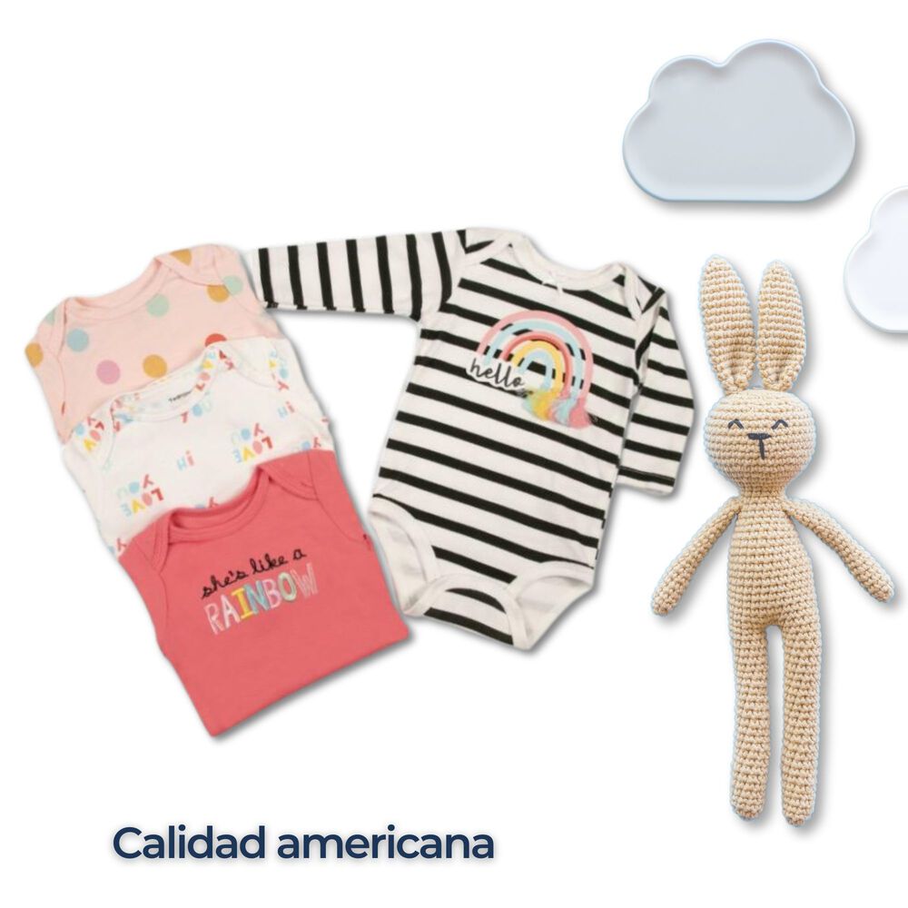 Pack 4 Bodys Ni&ntilde;a Manga Larga Tedmimak 100% Algod&oacute;n Magic Rainbow image number 5.0