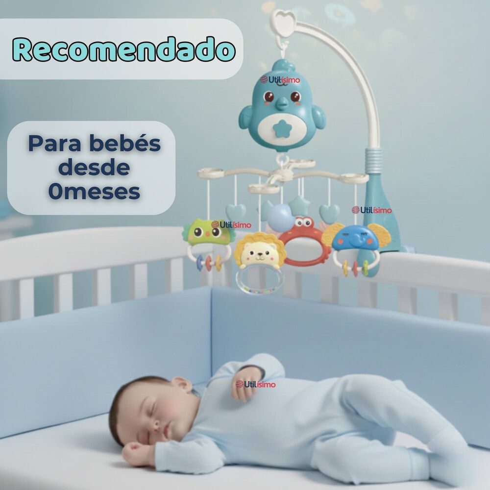 M&oacute;vil Giratorio Musical Proyector Beb&eacute; Ni&ntilde;o Azul image number 5.0