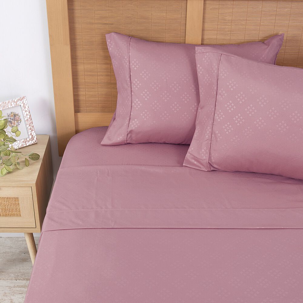 Sabana Estampada Plumetti Embossed 2 P Rosado image number 1.0