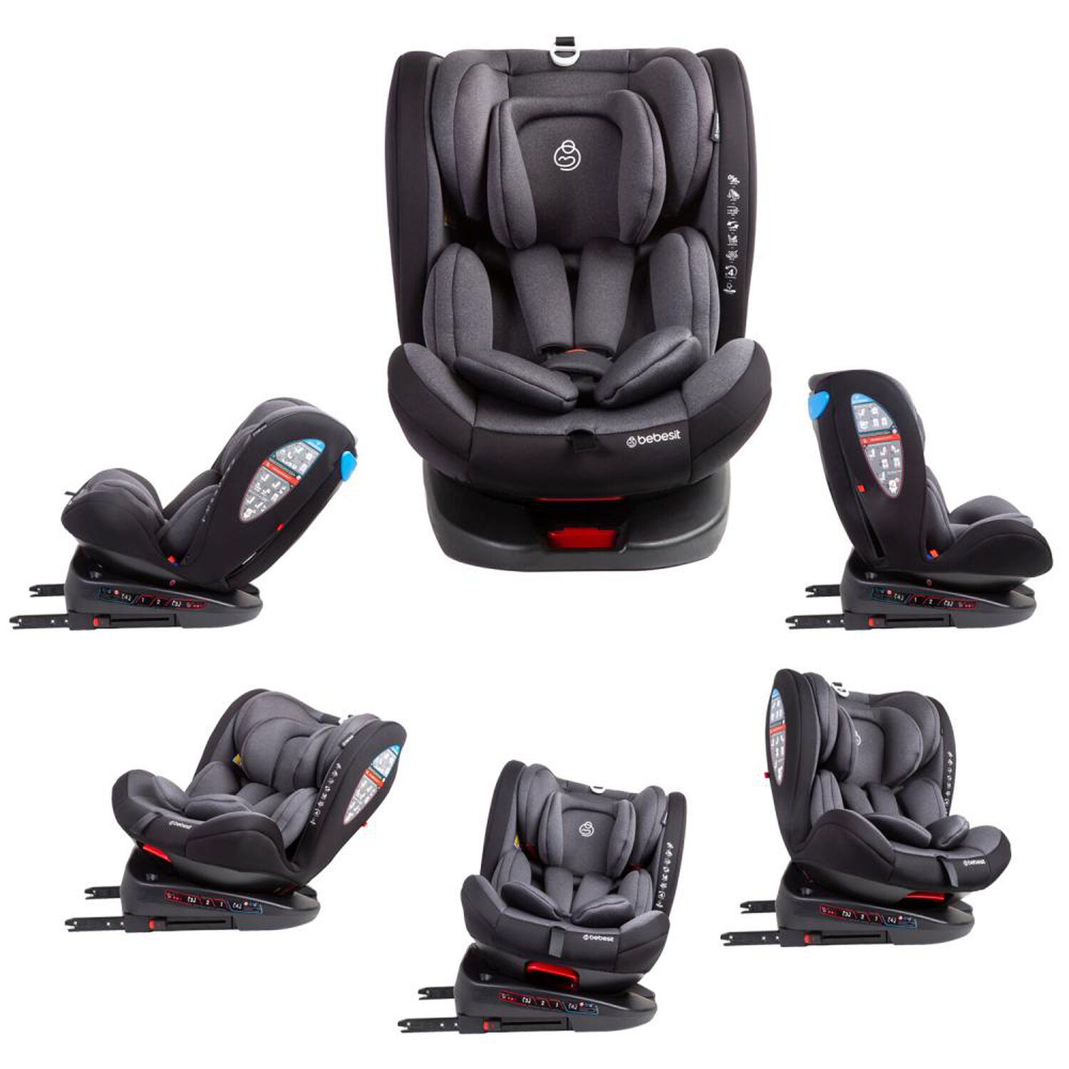 Silla De Auto Convertible Saturn Bebesit Grey-black image number 3.0