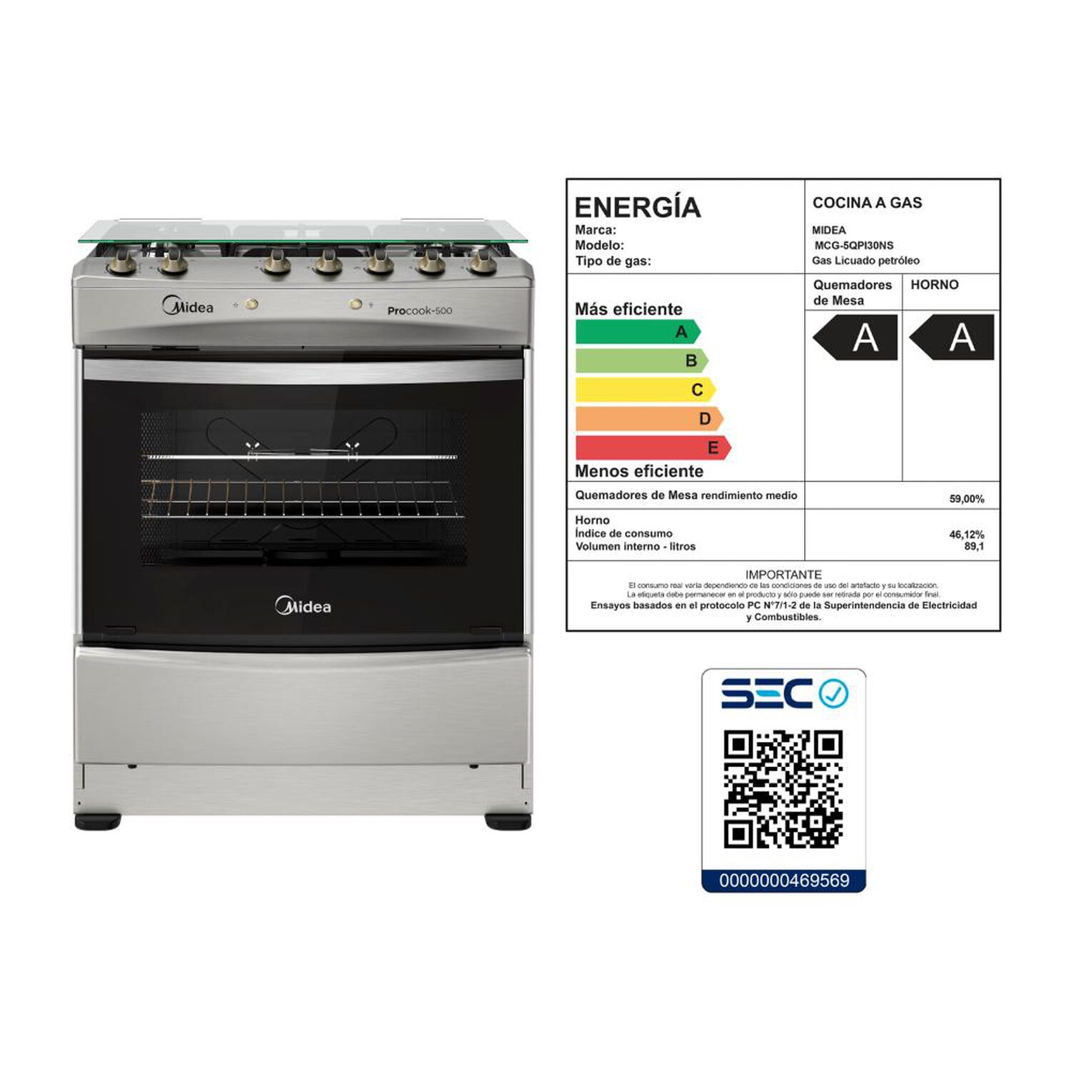 Cocina A Gas Midea MCG-5QPI30NS / 5 Quemadores image number 11.0
