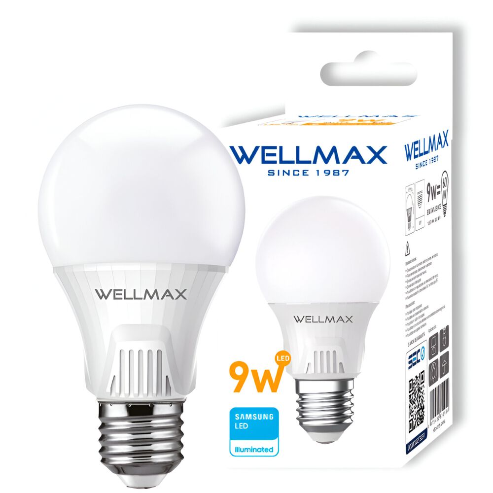 Ampolleta Led Wellmax E-27 9w Luz Calida 810lm Led Samsung image number 5.0