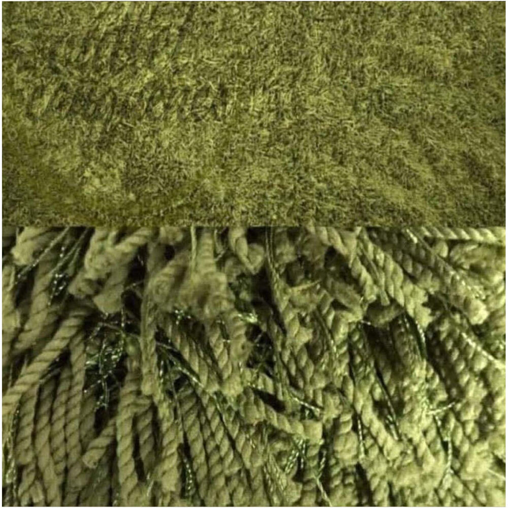 Alfombra Shaggy De Polipropileno Redonda 190cm Barcelona - Verde image number 2.0