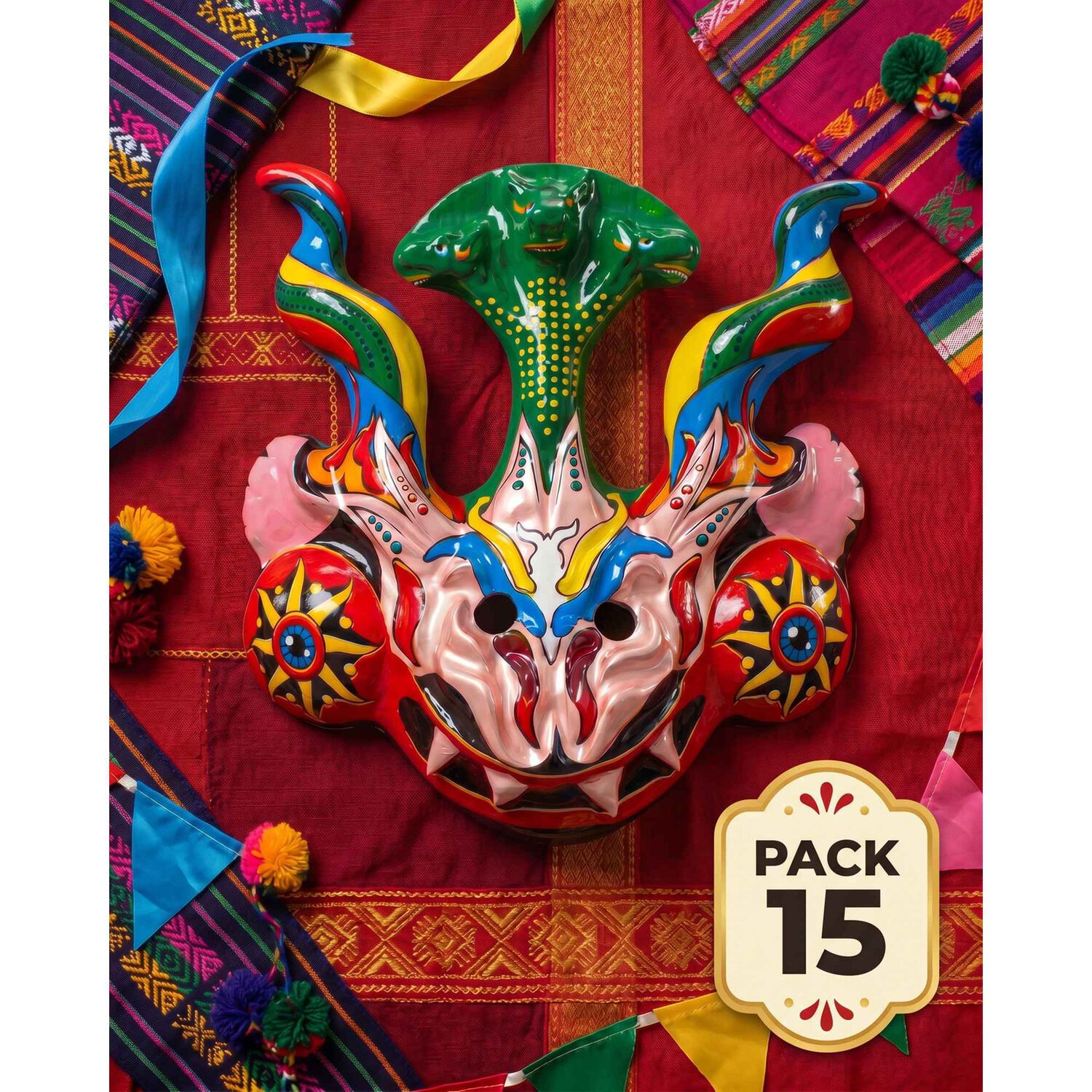 Pack 15 Mascaras Fiesta De La Tirana Diablada image number 1.0