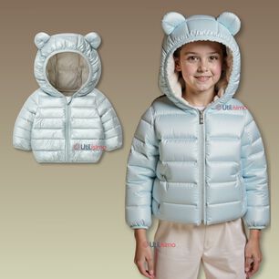 Parka Con Capucha Manga Larga Ni&ntilde;o Y Ni&ntilde;a Jump Kids Metallic Light Blue