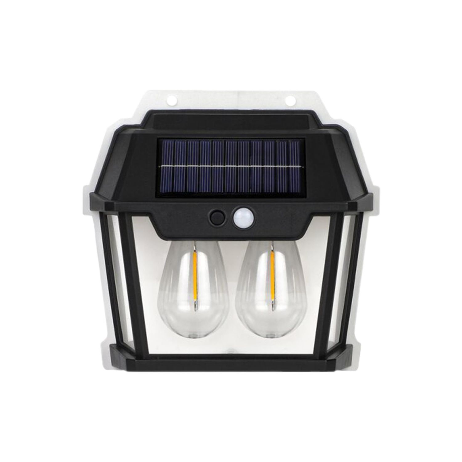 Foco Solar Luz Calida 2 Ampolletas Con Sensor De Movimientos image number 0.0
