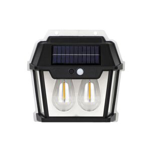 Foco Solar Luz Calida 2 Ampolletas Con Sensor De Movimientos