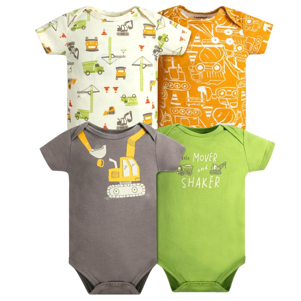 Pack 4 Bodys Ni&ntilde;o Manga Corta Tedmimak 100% Algod&oacute;n Estampado Transporte image number 0.0