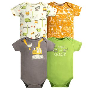 Pack 4 Bodys Niño Manga Corta Tedmimak 100% Algodón Estampado Transporte