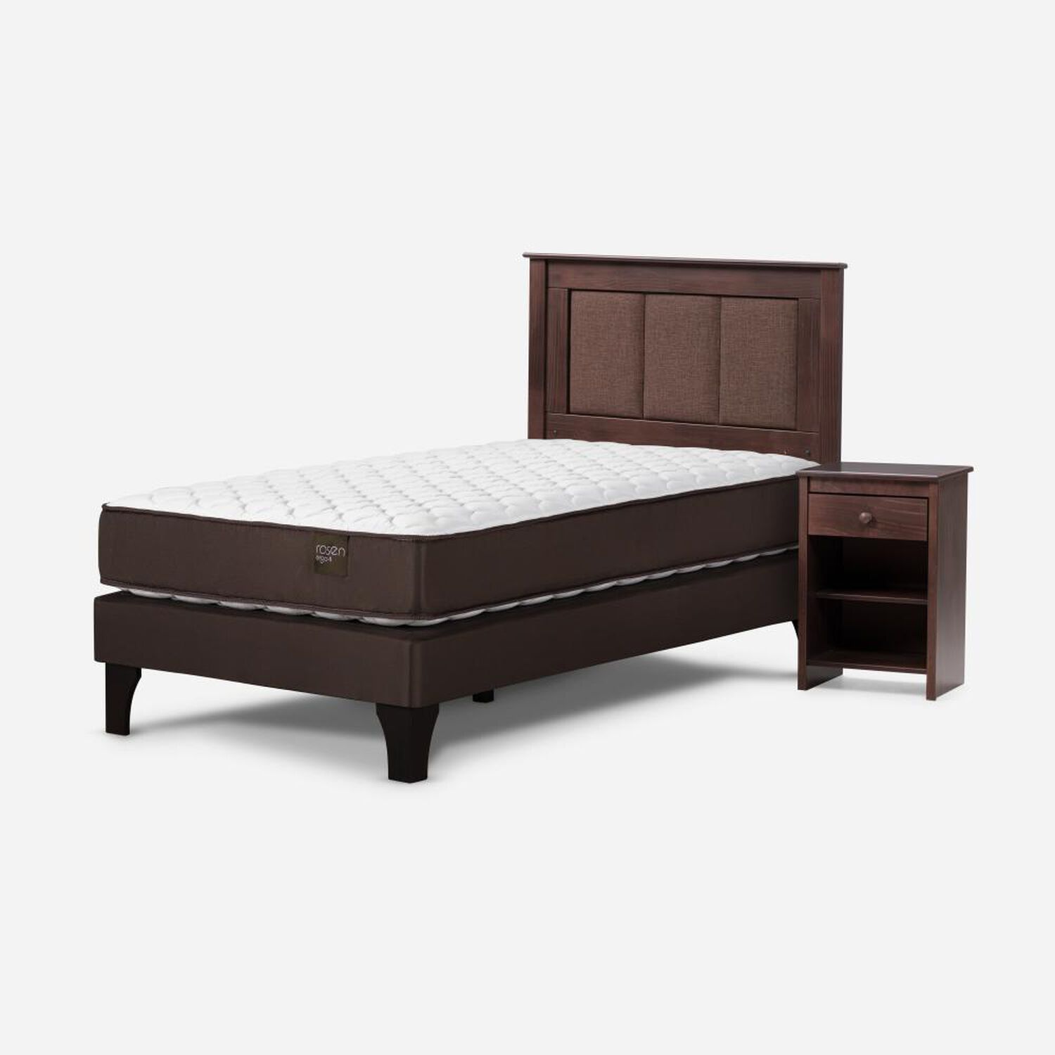 Cama Europea Rosen Ergo T / 1.5 Plazas / Base Normal + Set De Maderas Rachel image number 1.0