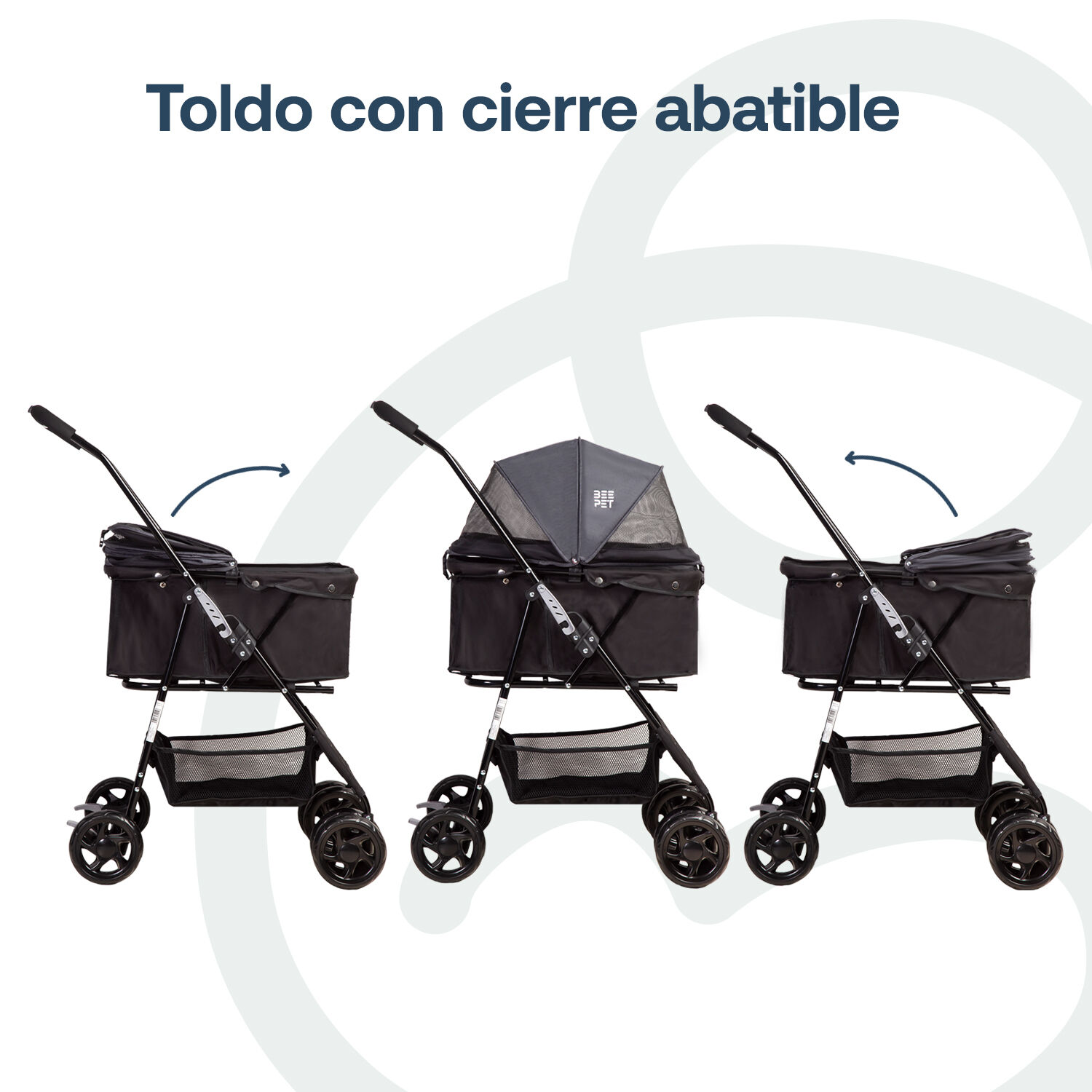 Coche Mascotas Plegable Easy Perro Gato Negro Beepet Bebesit image number 4.0
