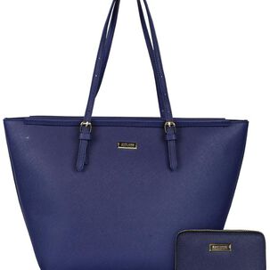Cartera Tempo + Billetera Trifold Azul Oscuro Kenneth Cole