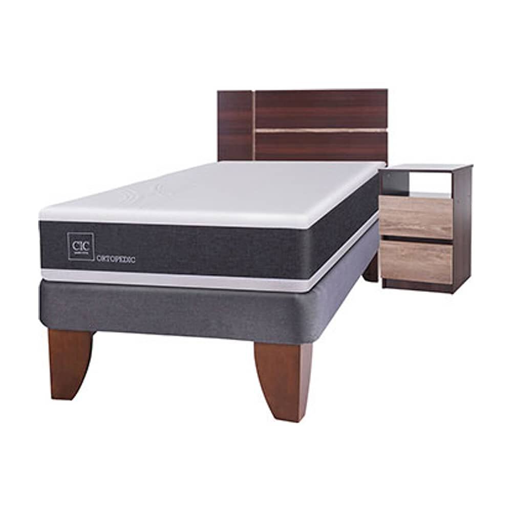 Cama Europea Cic New Ortopedic / 1.5 Plazas / Base Normal + Set De Maderas image number 4.0