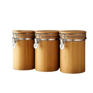Set 3 Frascos Recipiente Hermeticos Para Alimentos De Bambu Set 3 Frascos Recipiente Hermeticos Para Alimentos De Bambu