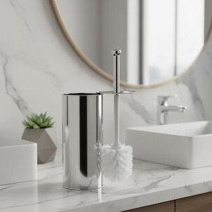 Escobilla Hisopo De Ba&ntilde;o Limpia Wc Marca Taumm Color Cromo