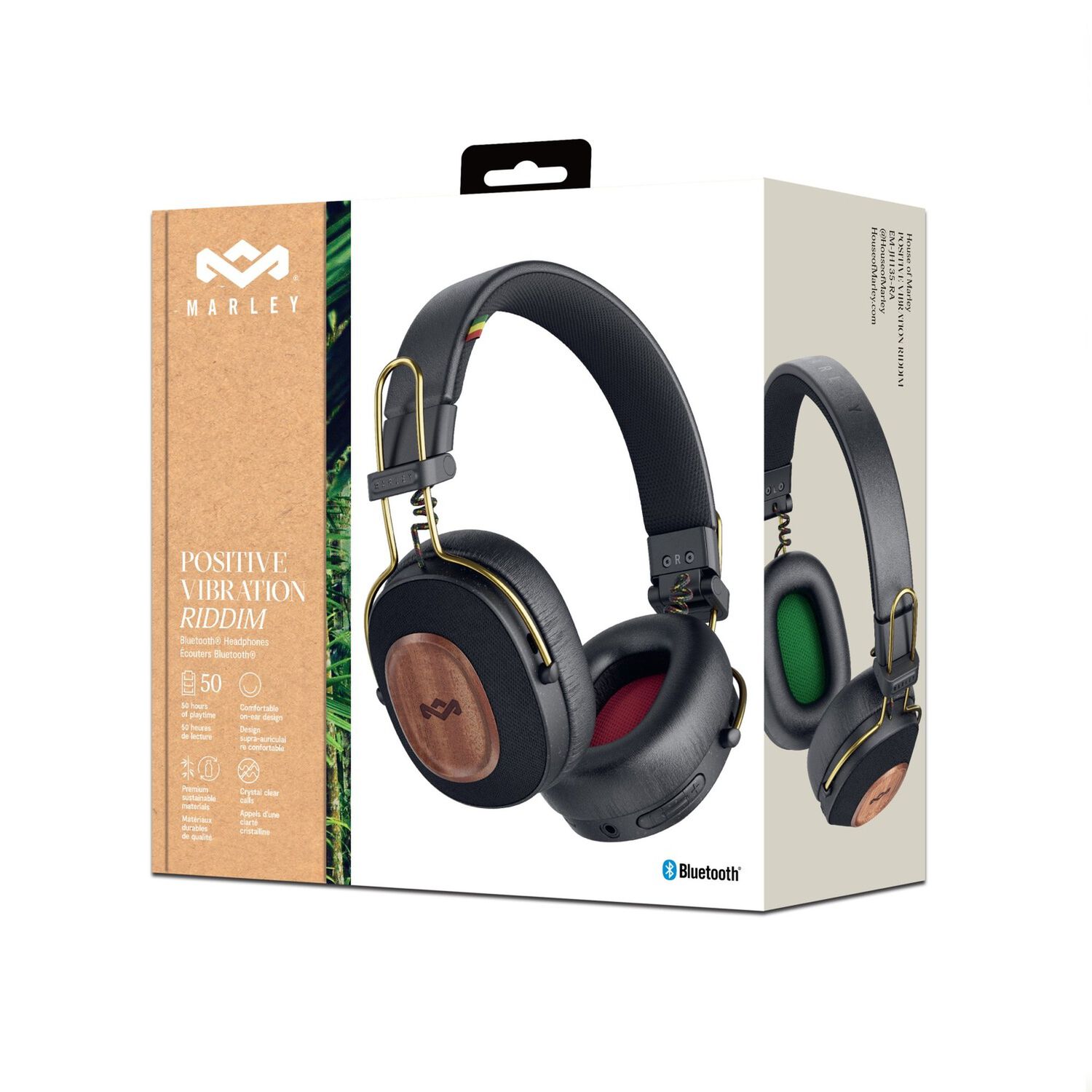 Aud&iacute;fonos Bluetooth Positive Vibration Riddim Rasta Marley image number 7.0