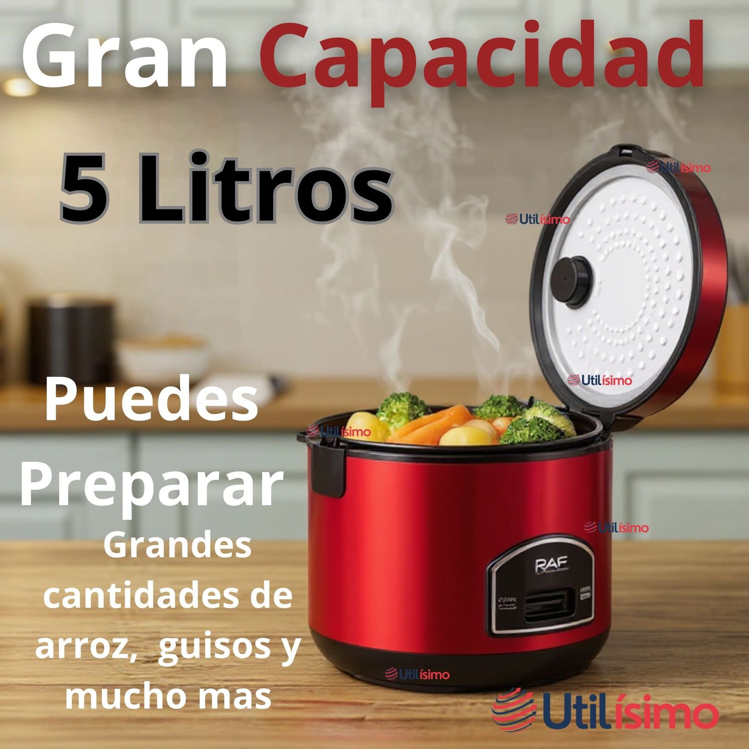 Olla Arrocera Multifuncional El&eacute;ctrica 5 Litros 900w De Potencia image number 4.0