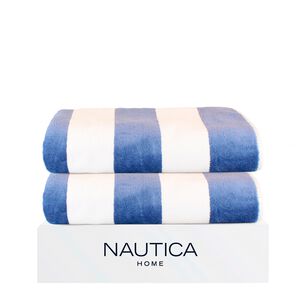 2 Toallas De Playa Nautica Home 100% Algod&oacute;n 163x81cm Cabana Azul