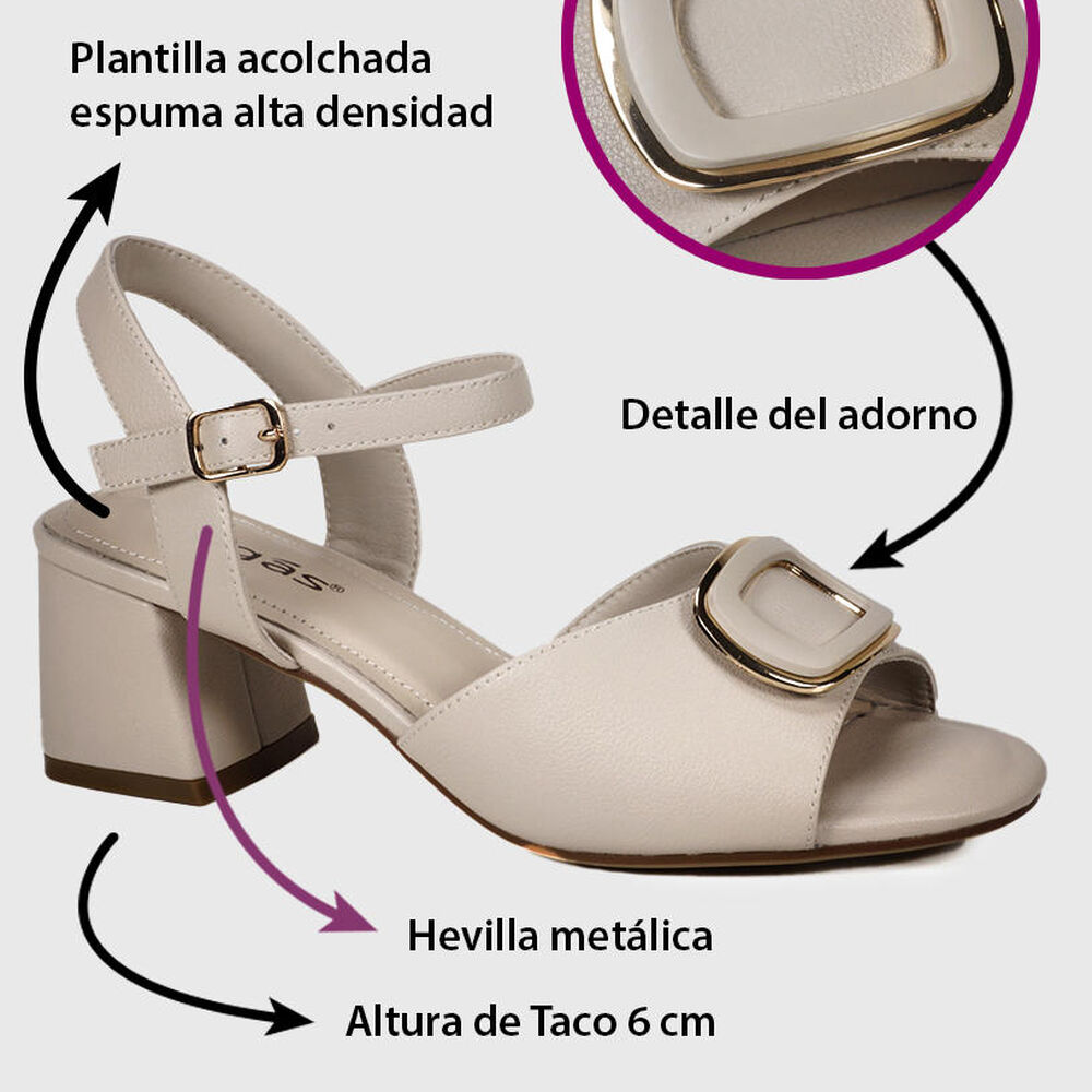 Sandalia Cuero Vaniria Beige image number 2.0