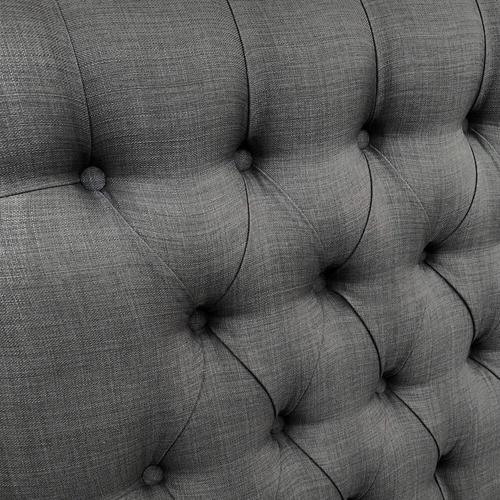 Respaldo De Cama Capitoné Premium Lino Grafito King image number 1.0