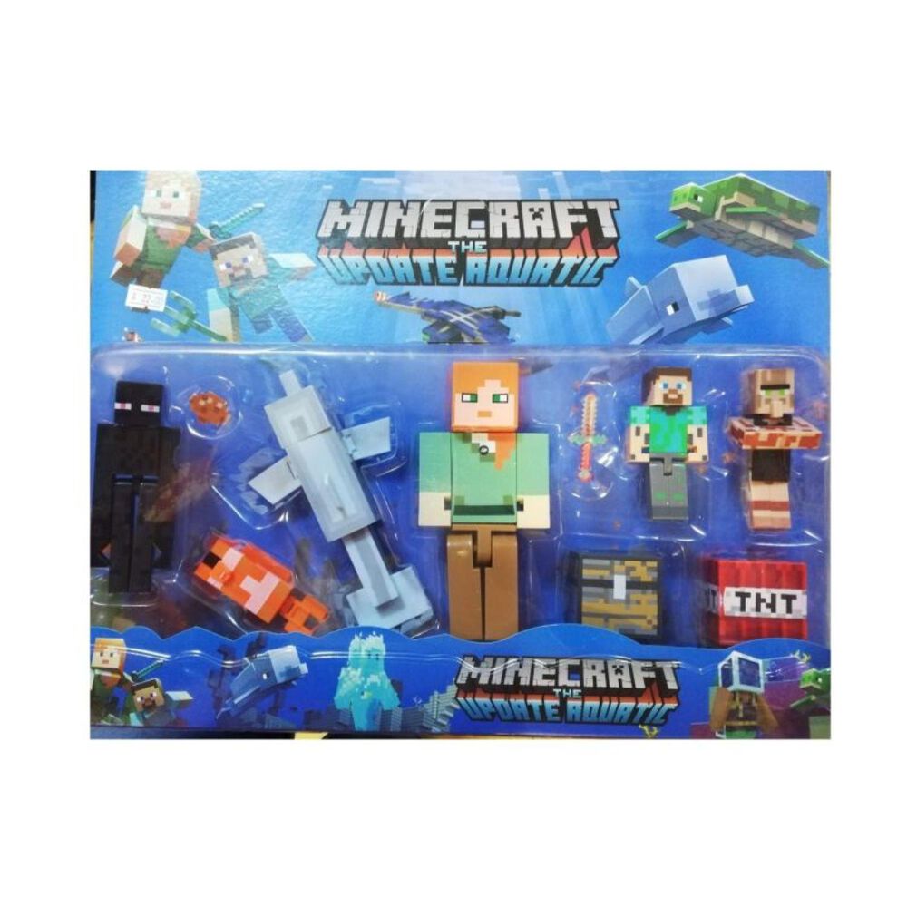 Juguete Figuras Minecraft The Update Aquatic 10 Piezas image number 0.0