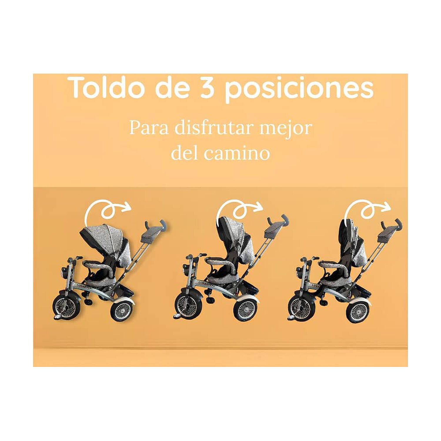 Triciclo Multifuncional 360&deg; Con Luces Lubabycas Negro image number 5.0