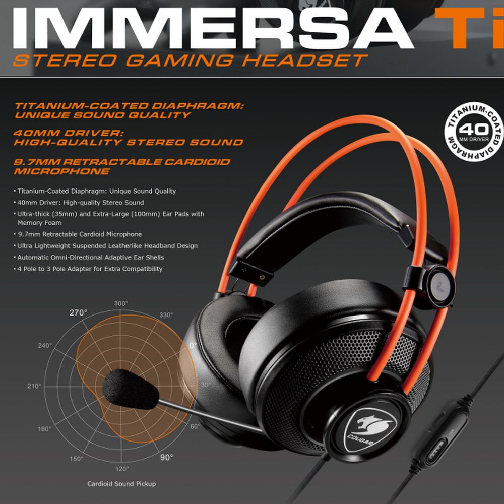 Audifonos Gamer Cougar Immersa Ti Multiplataformas image number 9.0