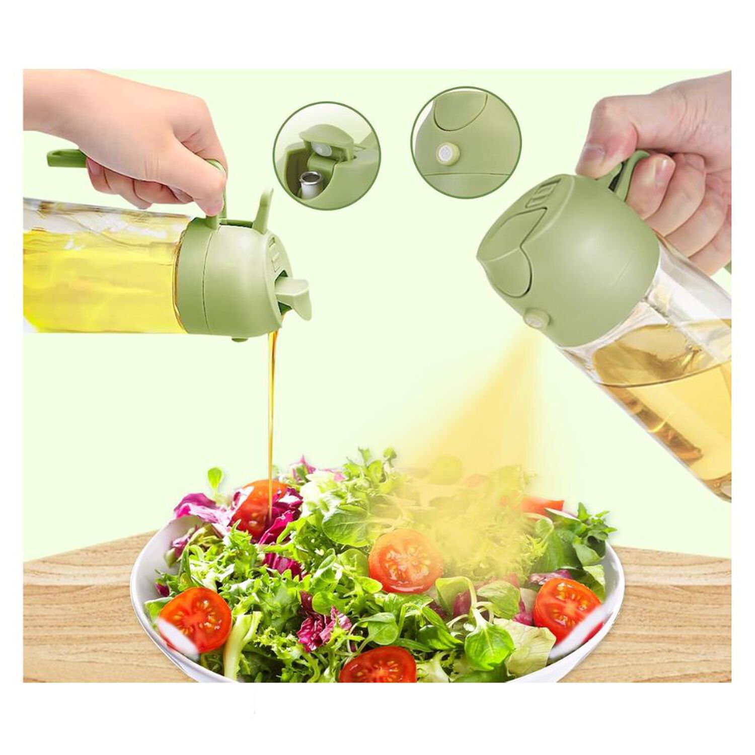 Dispensador Y Pulverizador De Aceite 2 En 1 Verde 470 Ml image number 4.0