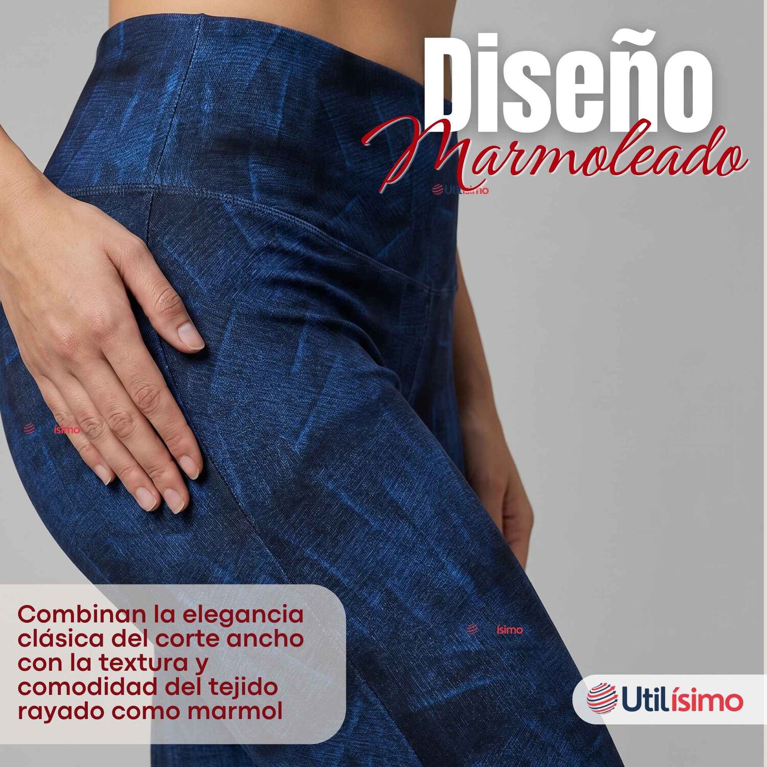 Pantal&oacute;n Polar Con Chiporro Palazzo Mujer Calza Elasticada T&eacute;rmica Azul image number 5.0