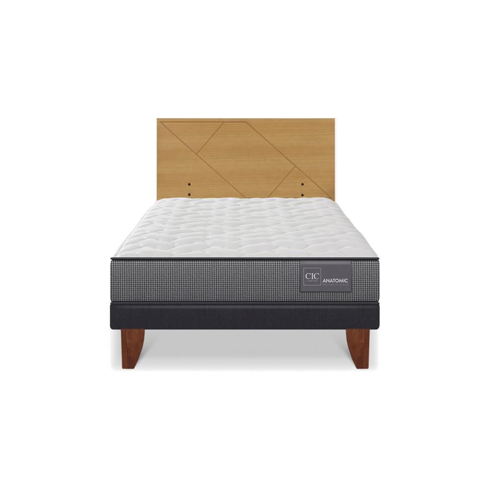 Cama Europea Cic Anatomic / 1.5 Plazas / Base Normal + Respaldo image number 0.0