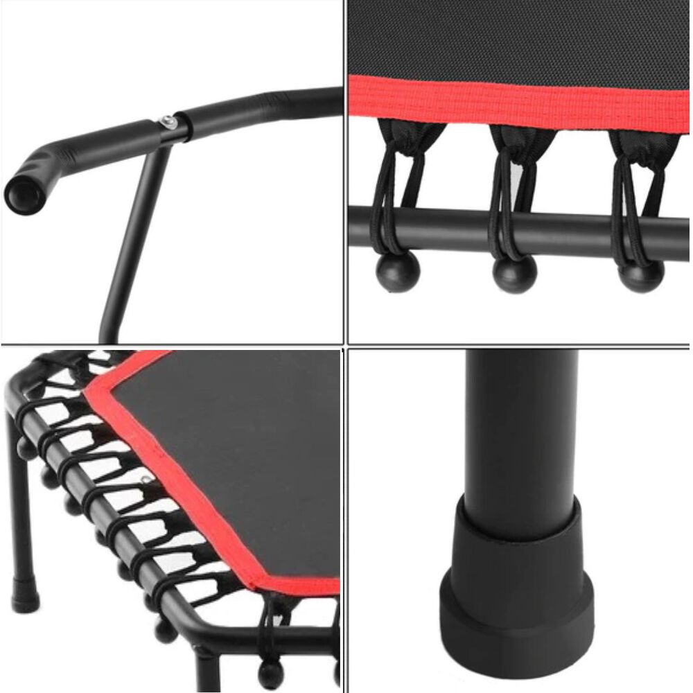 Trampolin Fitness Hexagonal Con Mango Soporte 115cm Rojo image number 4.0
