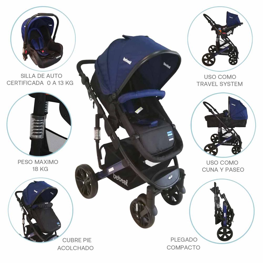 Coche Travel System Quest Azul image number 8.0