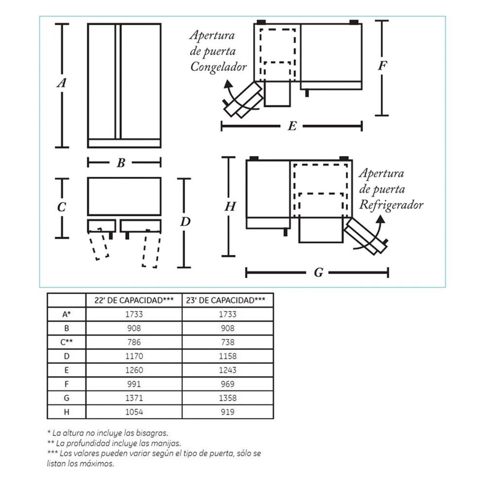 Refrigerador Side by Side General Electric GRC22LFKFSS / No Frost / 565 Litros / A+ image number 7.0