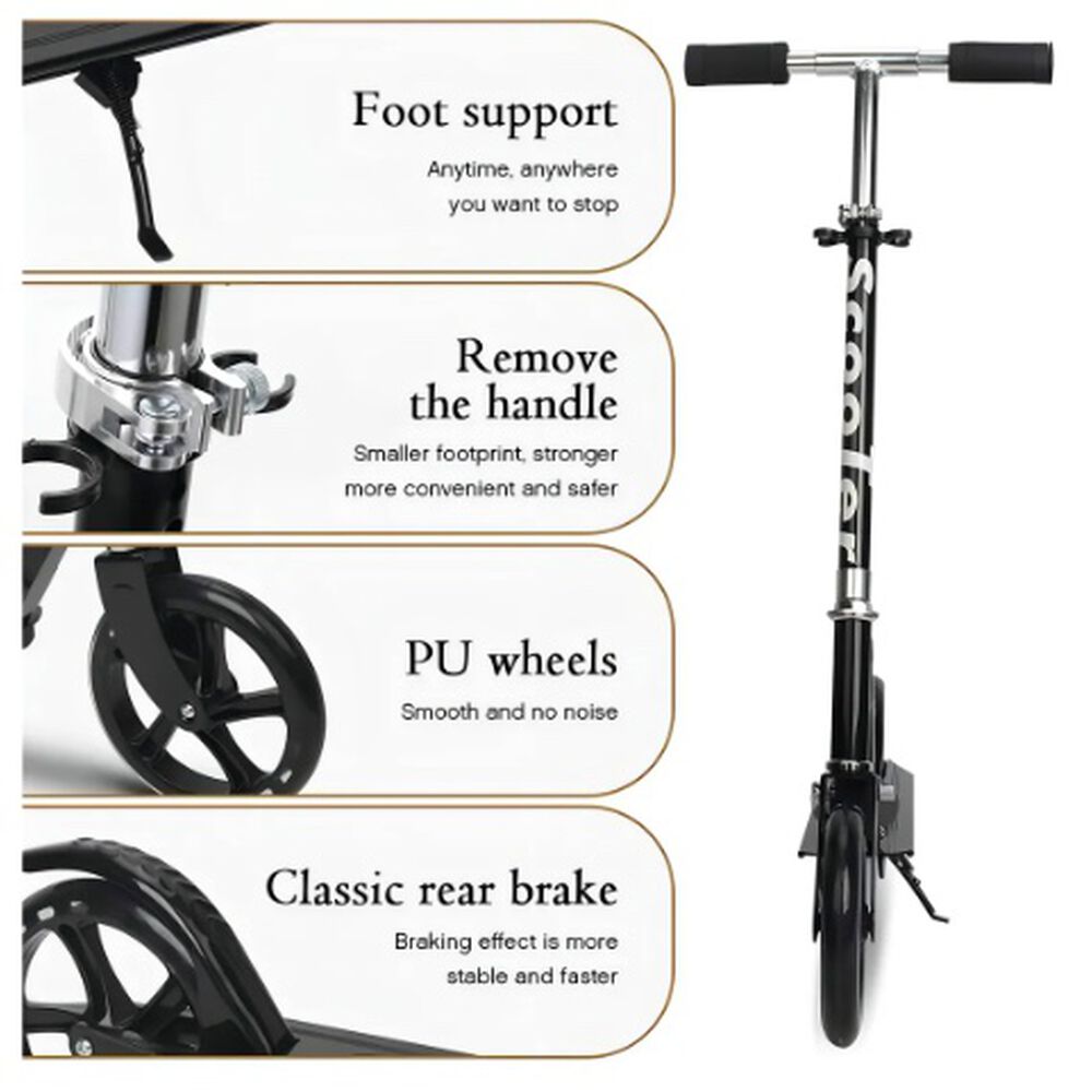 Scooter Monopatin Plegable Metalico 2 Ruedas 200mm image number 6.0