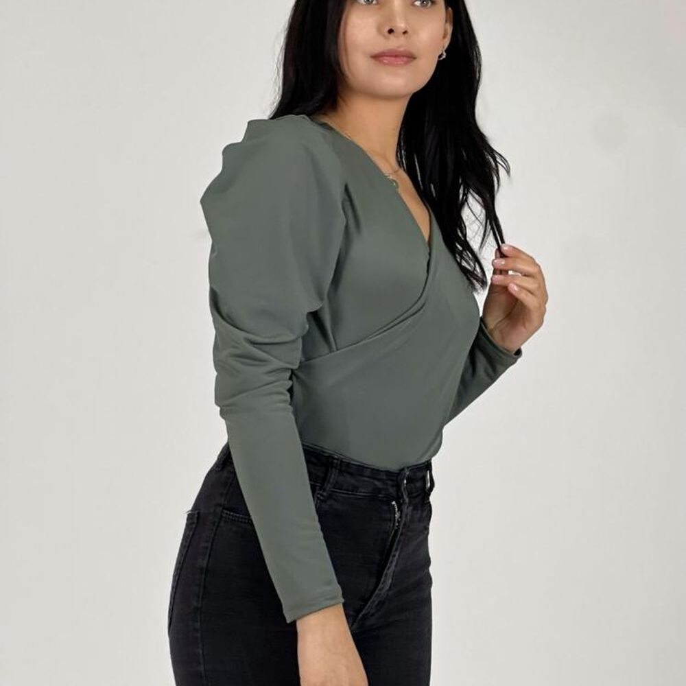Body Manga Larga Cruzado Gris image number 2.0