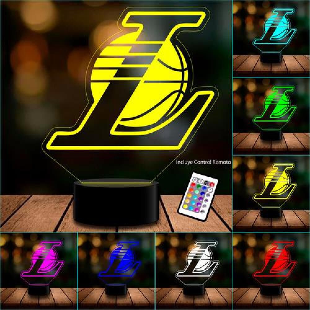 Lampara 3d Lakers Nba Basketball Con Control Remoto 16 Color image number 2.0
