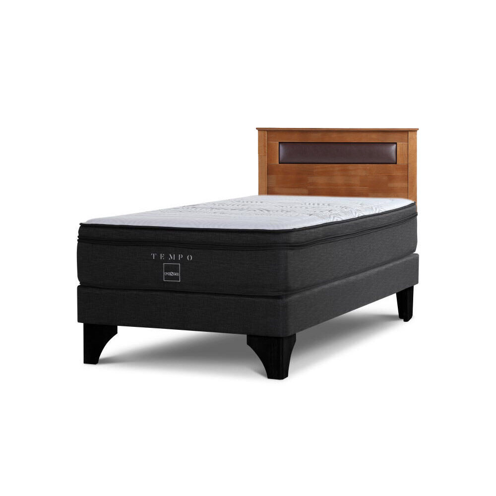 Cama Europea Rosen Tempo / 1.5 Plazas / Base Normal + Respaldo Ferrara image number 0.0