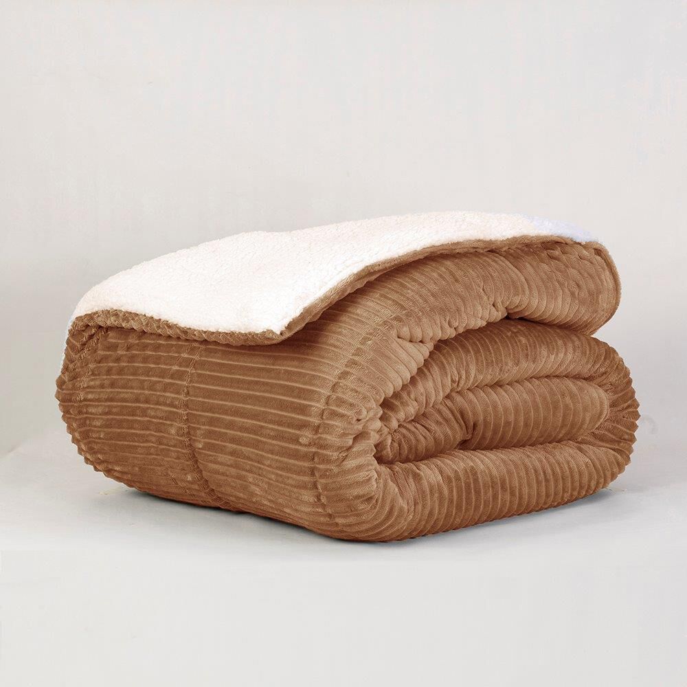 Plumon Corduroy Coral Sherpa 2 Plazas Beige image number 2.0