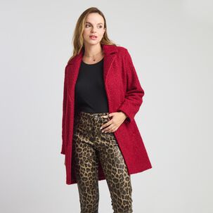 Abrigo Boucle Cuello Solapa Mujer Kimera