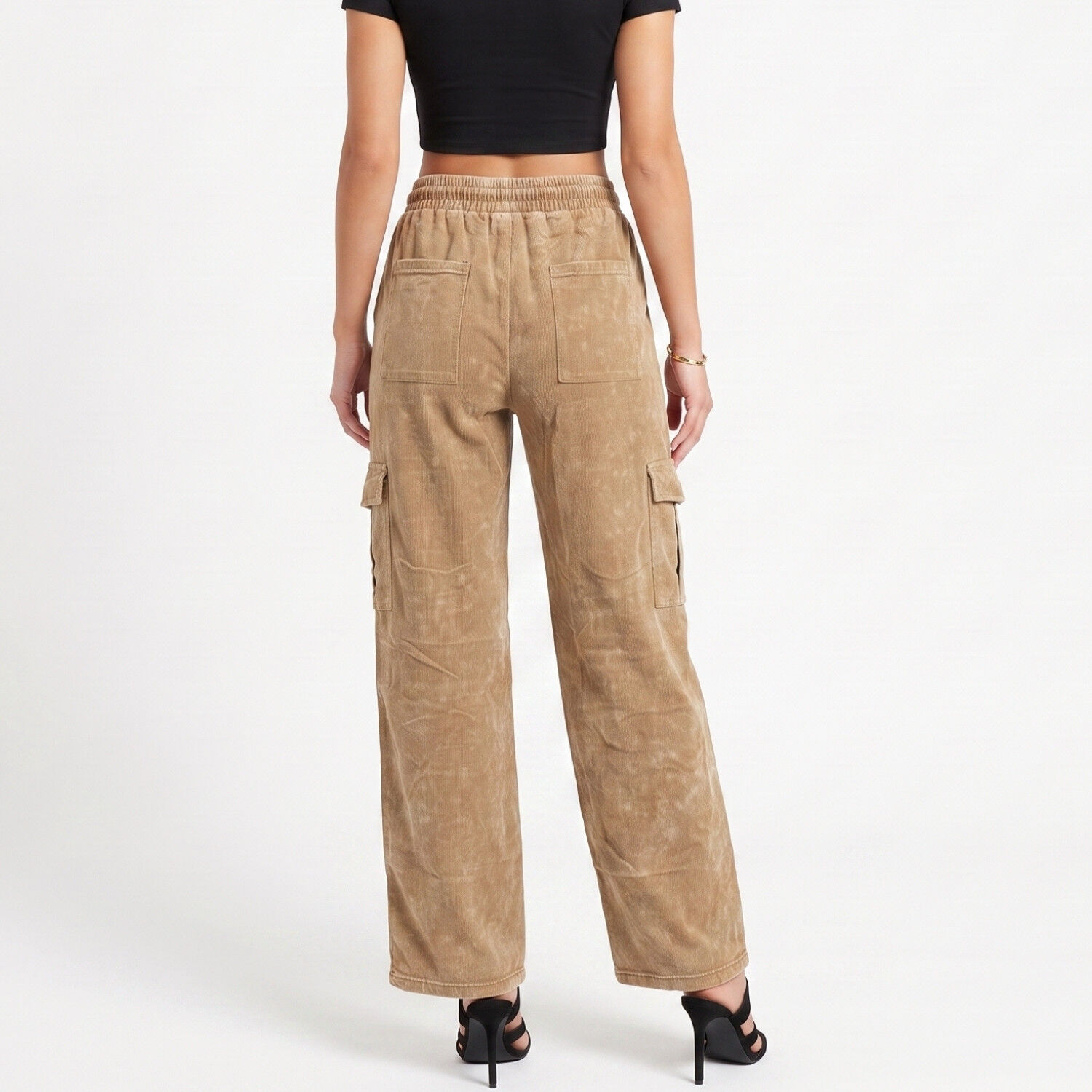 Buzo Acid Wash Cargo Wide Leg Mujer image number 2.0