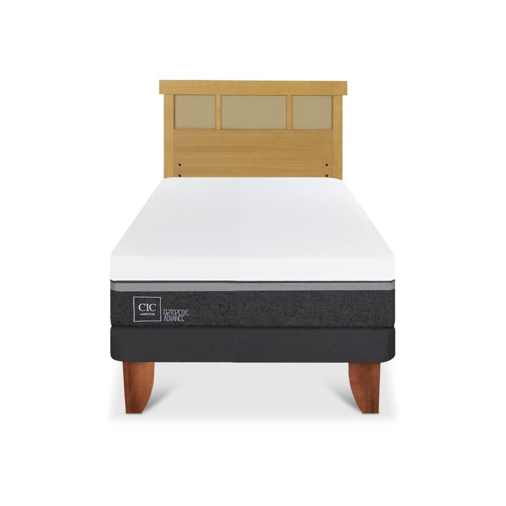 Cama Europea Cic Ortopedic Advance / 1.5 Plazas / Base Normal + Respaldo image number 0.0