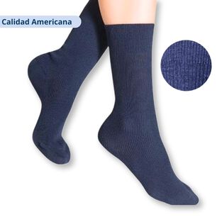 Pack 5 Calcetines Escolar Corto Acr&iacute;lico Azul Unisex