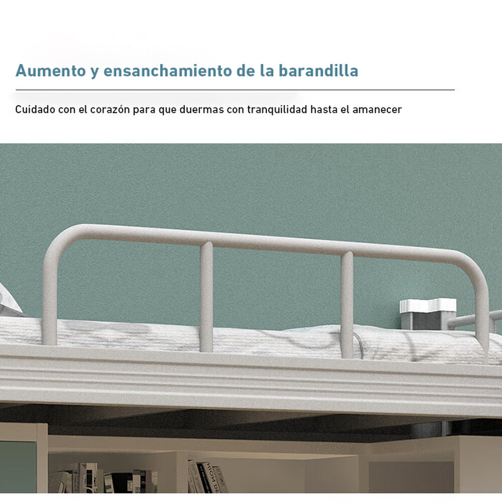 Cama Alta Strong 1 Plaza Blanco image number 5.0