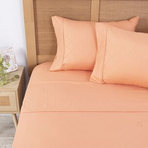 Sabana Estampada Plumetti Embossed 2 P Coral