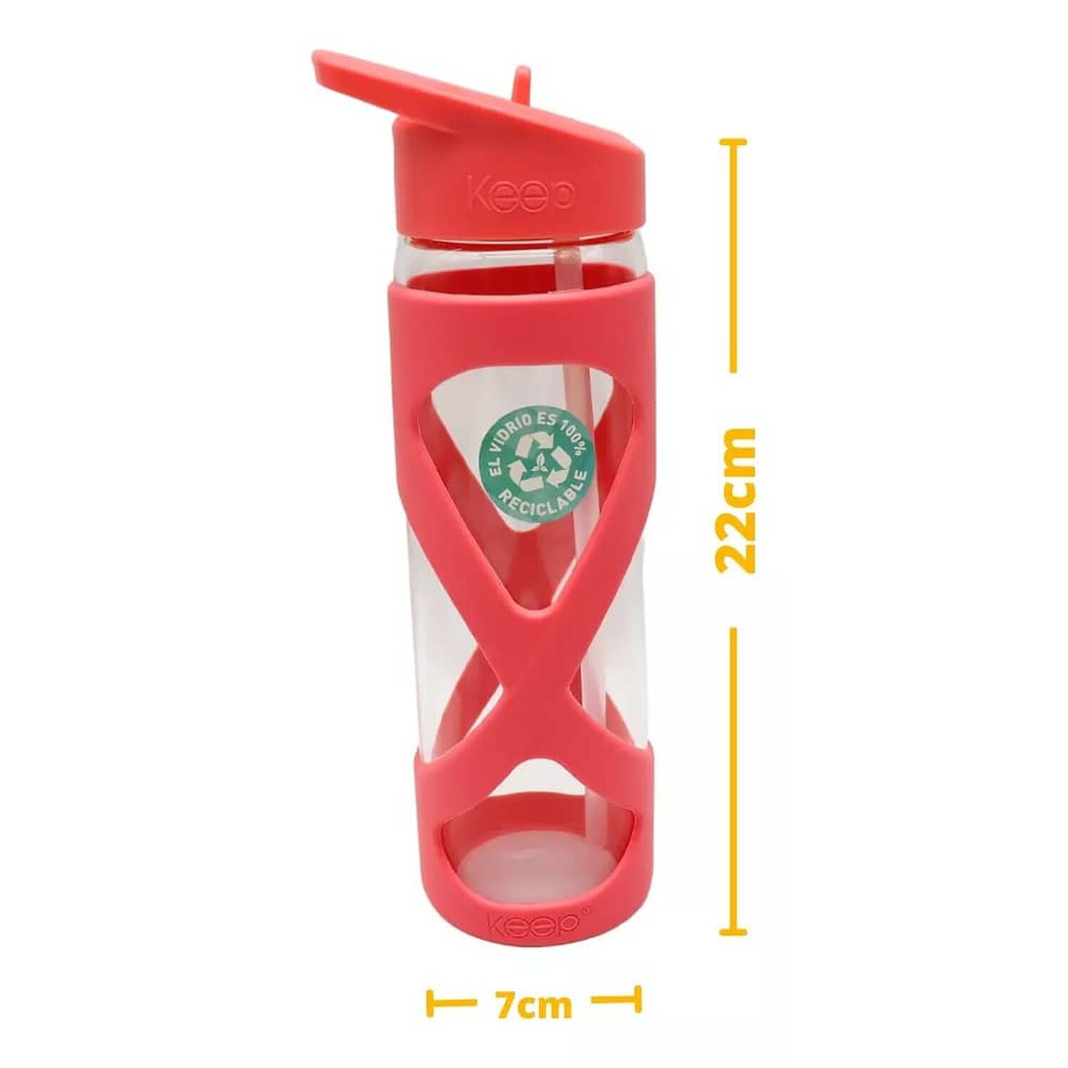 Botella Keep Vidrio 532ml Hidratacion Deportes Outdoor Rosa image number 3.0