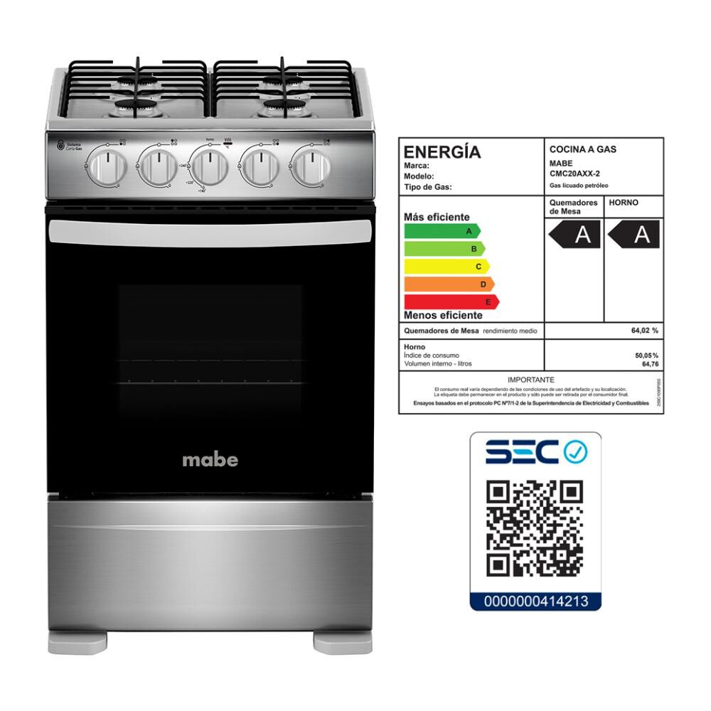 Cocina A Gas Mabe CMC20AXX-2 / 4 Quemadores image number 8.0