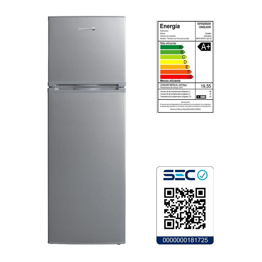Refrigerador Top Freezer Sindelen RDNF-2570IN / No Frost / 255 Litros image number 4.0