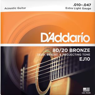 Set Cuerdas Guitarra Ac&uacute;stica 10-47 Ej10 Daddario