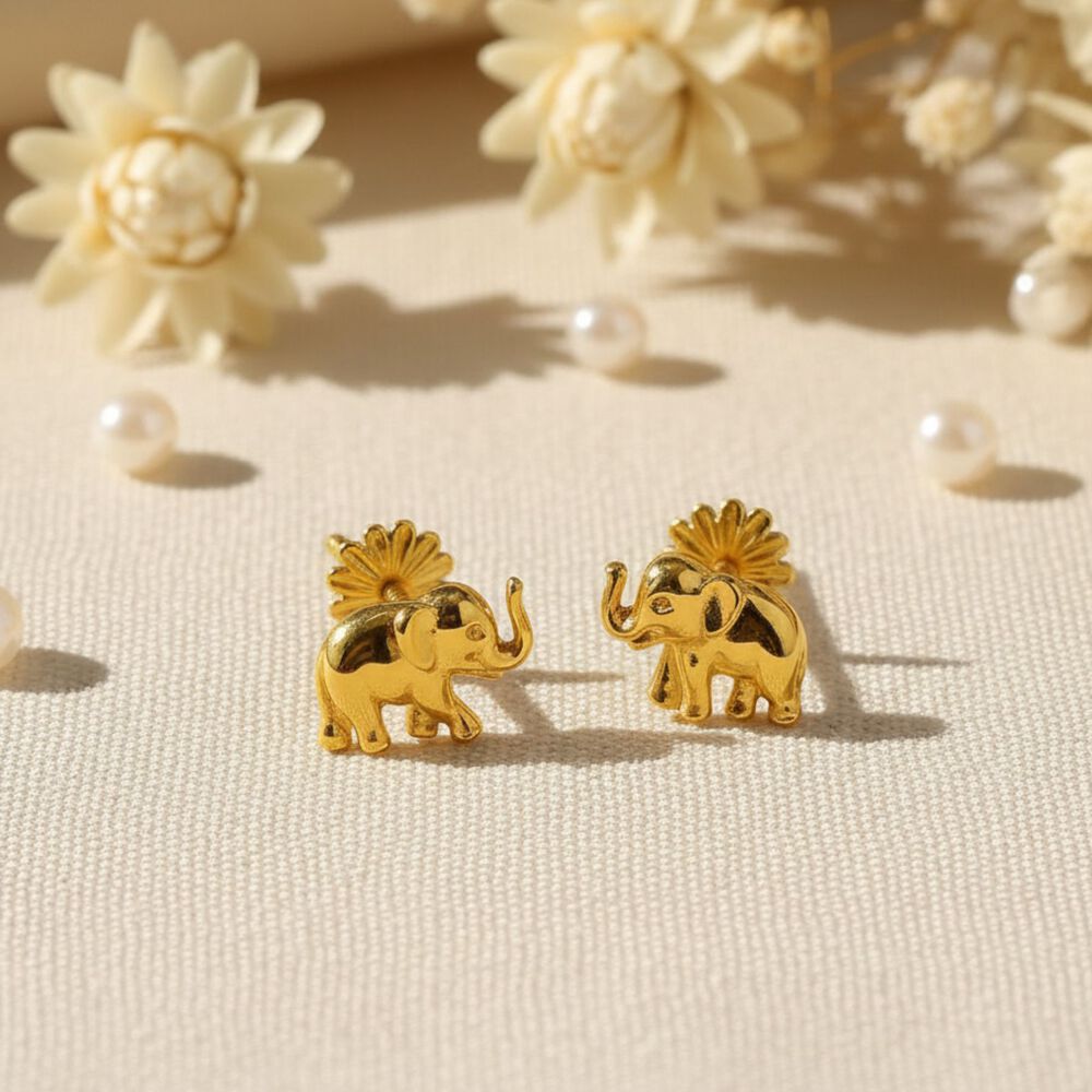 Aros Elefante Oro 18k 6mm Atornillados 0.90gr Ni&ntilde;a Juvenil Hipoalerg&eacute;nicos image number 3.0
