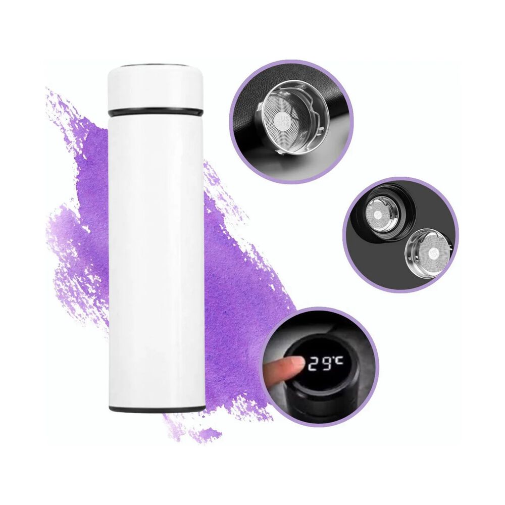Taza Termo Inteligente Sensor Digital 500 Ml Blanco image number 2.0